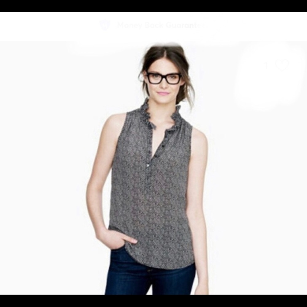 J.Crew silk herringbone sleeveless blouse